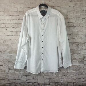 Robert Graham Men's  3XL Long Sleeve Button Down Shirt White 100% Cotton
